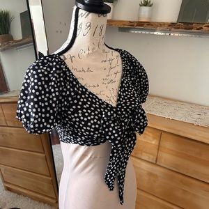 SHEIN Crop Top Daisy Print Blouse